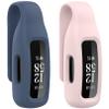HQzon 2-Pack Clip Holder Compatible with Fitbit Inspire 3 Inspire 2 Ace 3 Fitness Tracker, Soft Silicone Replacement Case for Inspire 3 2 Ace 3,Pink+Blue Grey view 1