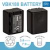 BM Premium 2 Pack VW-VBK180 Batteries and Charger for Panasonic HC-V10 HC-V100 HC-V500 HC-V600M HC-V700 HDC-HS40 HS40K HS60 HS60K HS80 HS80K Camcorder view 2
