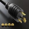 Cable Leader 8ft NEMA L6-20P to C13 Heavy-Duty Locking Power Cord 14 AWG 15A/250V SJT High Voltage Extension Cord, Twist-Locking Cord, Black view 2