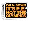 Calm Down It's PE Physical Education Gift Decorations - 4x3 Vinyl Stickers, Laptop Decal, Water Bottle Sticker (Set of 3) view 1