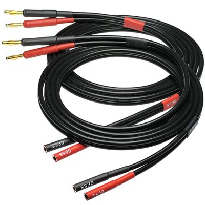 CNCESS CESS-029-6f Male Banana Plug to Female Banana Jack Speaker Extension Cable, Silicone Cable, 2 Pack (6 Feet)