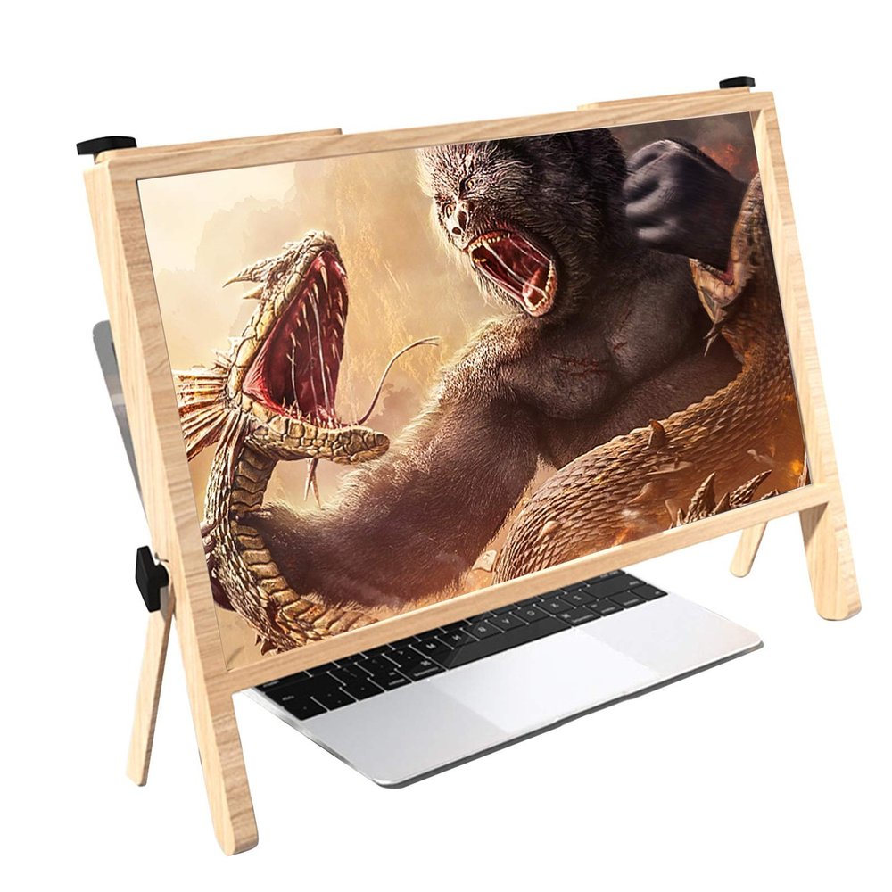 SMIXLVY Laptop 3D 21 Inch Laptop Computer Screen Magnifier, Laptop Computer Screen Magnifier Expanders Bracket Magnifiers Ultra-Clear Projector Screen Magnifying, Portable Amplifier Desktop
