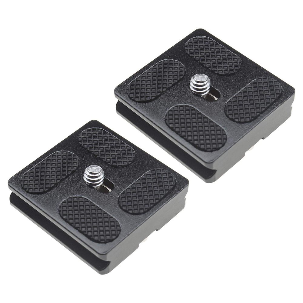 Micro Traders 2Pcs 40mm Quick Release Plates PU40 Camera Camcorder Tripod Ballhead QR Plate Holder with 1/4Inch Screw Universal