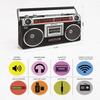 Riptunes Boombox Radio Cassette Player Recorder, AM/FM -SW1/SW2 Radio, Wireless Streaming, USB/Micro SD Slots, Aux in, Headphone Jack, Classic 80s Style Retro, Black view 2