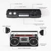 Riptunes Boombox Radio Cassette Player Recorder, AM/FM -SW1/SW2 Radio, Wireless Streaming, USB/Micro SD Slots, Aux in, Headphone Jack, Classic 80s Style Retro, Black view 3