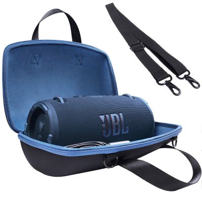 co2CREA Hard Carrying Case Replacement for JBL Xtreme 3 / Xtreme 2 Portable Speaker (Black Case + Inside Blue)