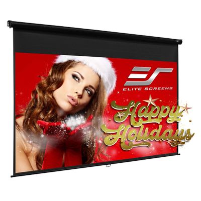 Elite Screens Manual Pull Down Projector Screen 110-INCH Home Movie Cinema Gaming Office Presentation, ISF Certified, Auto-Lock Mechanism, 4K / 8K 3D Ultra HDR HD Ready, M110H
