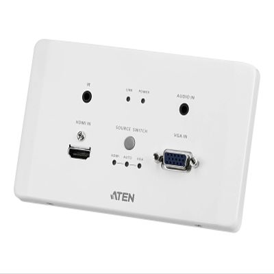 ATEN HDMI & VGA HDBaseT Transmitter with EU Wall Plate/PoH (4K@100m) (HDBaseT Class A) VE2812AEUT