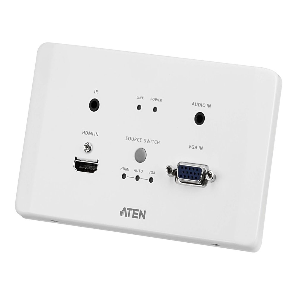 ATEN HDMI & VGA HDBaseT Transmitter with EU Wall Plate/PoH (4K@100m) (HDBaseT Class A) VE2812AEUT