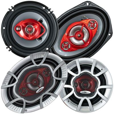 2X Soundxtreme ST-603 6" 3-Way 350Watts PEI Dome Tweeter Coaxial Car Audio Speakers and 2X Soundxtreme ST-694 6"x9" 4-Way 520Watts PEI Dome Tweeter Coaxial Car Audio Speakers