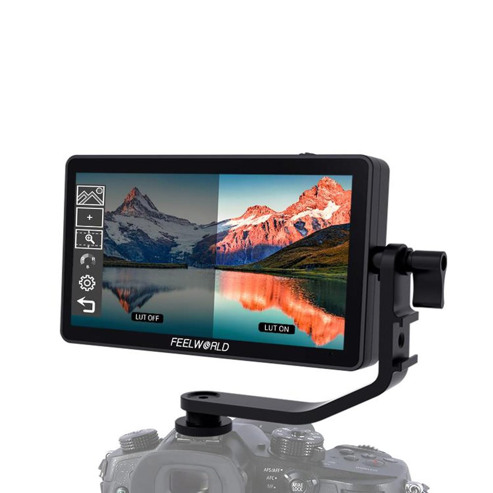 FEELWORLD F6 Plus V2 6 inch DSLR Camera Field Touch Screen Monitor Small Full HD 1920x1080 IPS Video Peaking Focus Assist 4K HDMI DC Input Output Include Tilt Arm