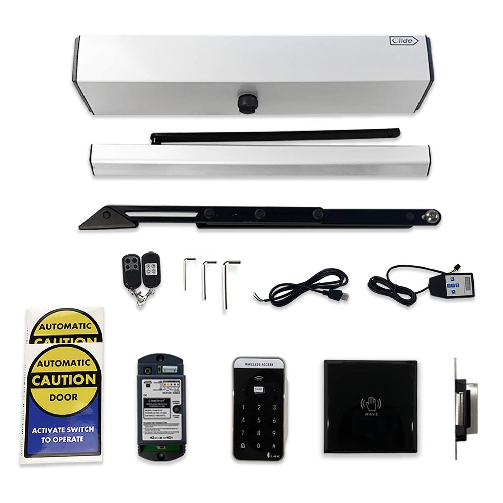 Olideauto Automatic Door Opener Wireless Office Door Opener+Wireless Access Keypad+Wireless Touchless Wave Hand Sensor+550lbs Fail Safety Electric Strike