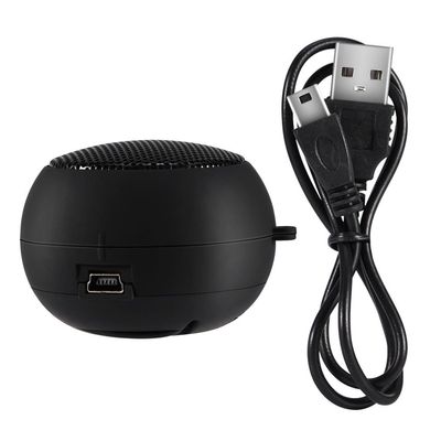 Portable Mini Speaker with 3.5mm Aux Jack Plug in Basse Speaker for Smart Phone, Retractable Mobile Line-in Speaker for Laptop Computer(Black)