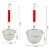 Hemoton 1pc Stainless Steel Noodle Sieve Red Handle Dumpling Strainer for Pasta Hotpot Lightweight Wire Mesh Kitchen Skimmer Transfer Quick Drainage view 3