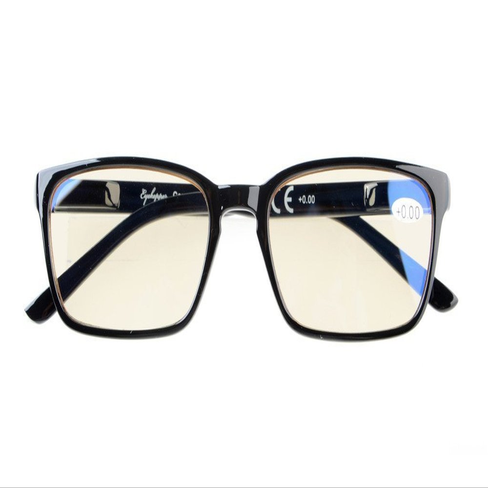 CessBlu Blue Light Blocking Glasses,UV Protection,Anti Fatigue Computer Reading Glasses(Black) +1.75