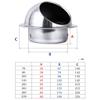 DZDZXQG Thick Stainless Steel Air Vent, Sphere Ventilation Grill Cover Hooded Cowl External Extractor Wall Air Outlet (Size : 180mm) view 4