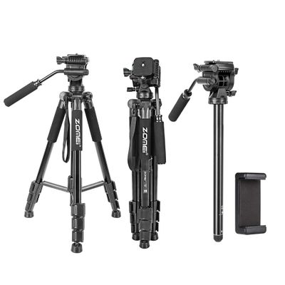 65" Camera Tripod,Q310 Lightweight Travel Portable Cell Phone Tripod Stand Monopod with Universal Phone Holder and Carry Bag for Canon, DSRL, SRL,Cell Phones, Projector, Webcam