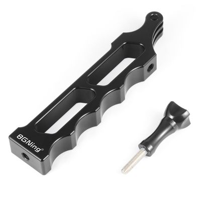 BGNing CNC Triple Extended Bracket Frame Mount Selfie Stick Tripod Hand Grip Compatible with Gopro Hero 5 4 SJCAM yi GitUP Action Cameras (Grip)