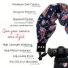 Capturing Couture Scarf Camera Strap with Hidden Pocket, Joey Blue - Zipper Pocket Size: 6.5" w x 4" d, Stretch Material view 4
