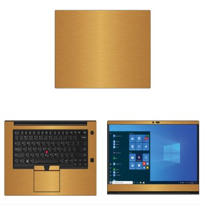 Decalrus - Protective Decal for Lenovo ThinkPad X1 Extreme 3rd Gen. (15.6" Screen) Laptop Gold Texture Brushed Aluminum Skin case Cover wrap BAlenovoTnkpdX1extreme_3genGold