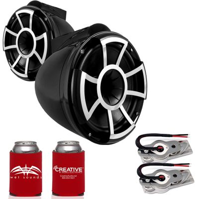 Wet Sounds REV10 10" Swivel Base Mount Tower Speakers - Black (Pair)