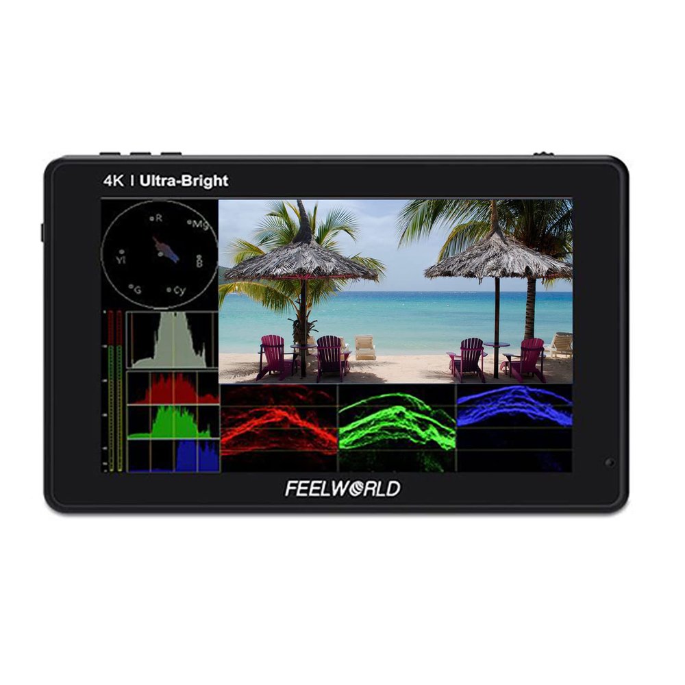 FEELWORLD LUT7S 7 Inch 2200nit Ultra Bright Touch Screen DSLR Camera Field Monitor with 3D Lut HD 1920x1200 4K HDMI and 3G SDI Input Output + Tilt Arm