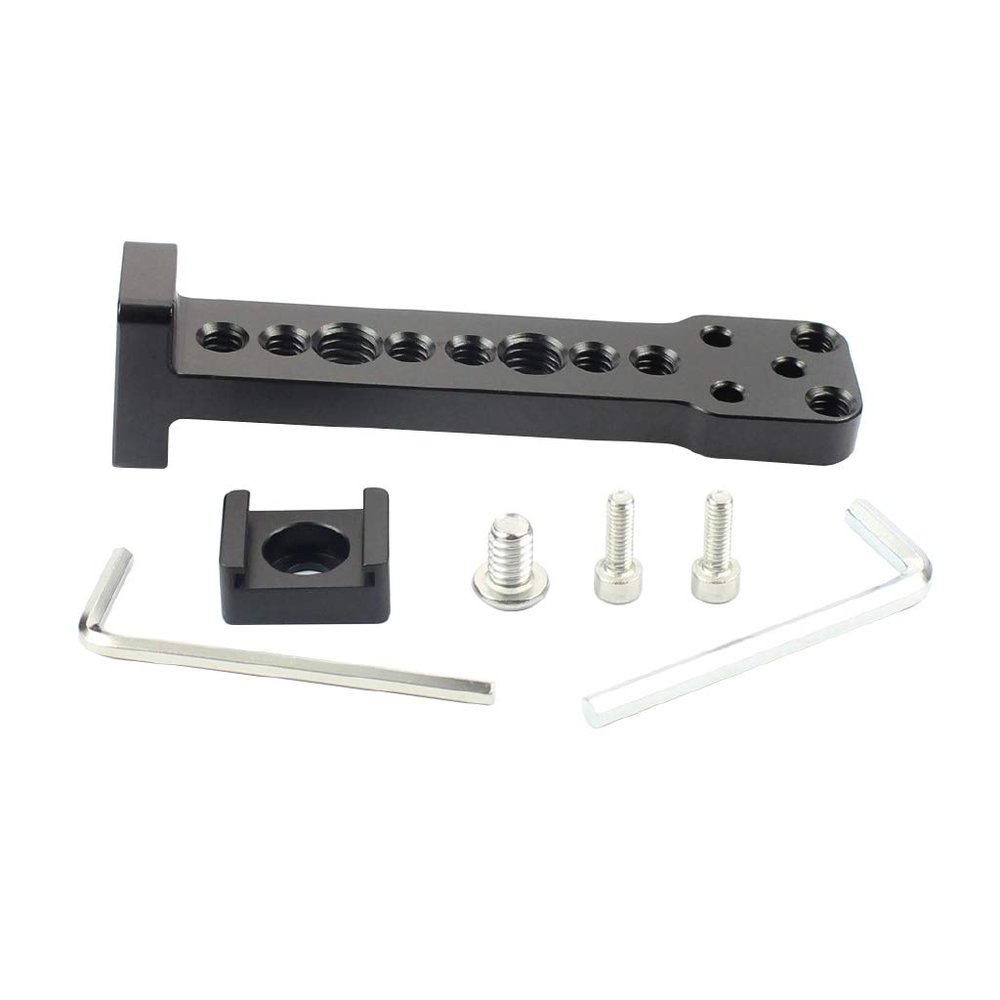 BGNing Aluminium External Extension Mounting Plate Bracket Quick Release for Mic Monitor Arm Adapter Compatible for DJI Ronin S Handheld Gimbal