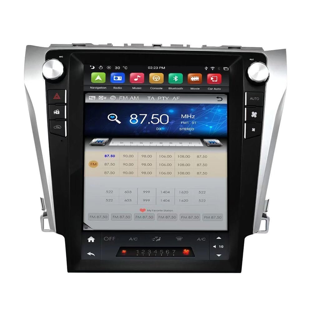ROADYAKO 64GB Head Unit Android 9.0 Car PC Multimedia Radio for Toyota Camry 2012 2013 2014 2015 Auto GPS Navigation 4G Bluetooth Support Steering Wheel Control Rear Camera