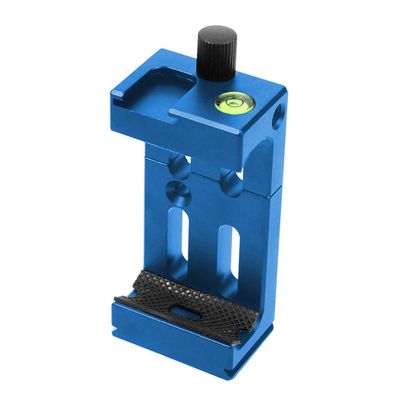 BGNing XJ-8 Phone Clip Tripod Head Bracket Mobile Phone Holder for Flashlight Microphone w/Spirit Level Cold Shoe Mount Adapter (Blue)