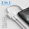 2Pack[Apple MFi Certified]Headphones Jack Adapter for Charging iPhone 7/8Plus/X/Xr/Xs/SE/11/12/Pro/Max/ipad Dongle Converter Charger Accessories Cables Audio Connector Earphone Dual Lightning Splitter view 3