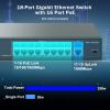 YuanLey 16 Port Gigabit PoE Switch with 2 Gigabit Uplink, 16 PoE+ Port 1000Mbps, 250W 802.3af/at, Metal Desktop/Rackmount, Unmanaged Plug and Play Network Switch view 2