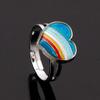 JKPOWER Rainbow Heart Mood Ring Temperature Emotion Feeling Rings Adjustable for Women Ring view 2
