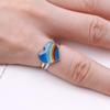 JKPOWER Rainbow Heart Mood Ring Temperature Emotion Feeling Rings Adjustable for Women Ring view 3