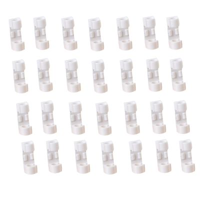 32PCS Cable Clips, Strong Self-Adhesive Cable Drop Wire Holder, Durable Mount-Round Plastic Cord Management Organiser Drop Wire Holder Cord Management (White)