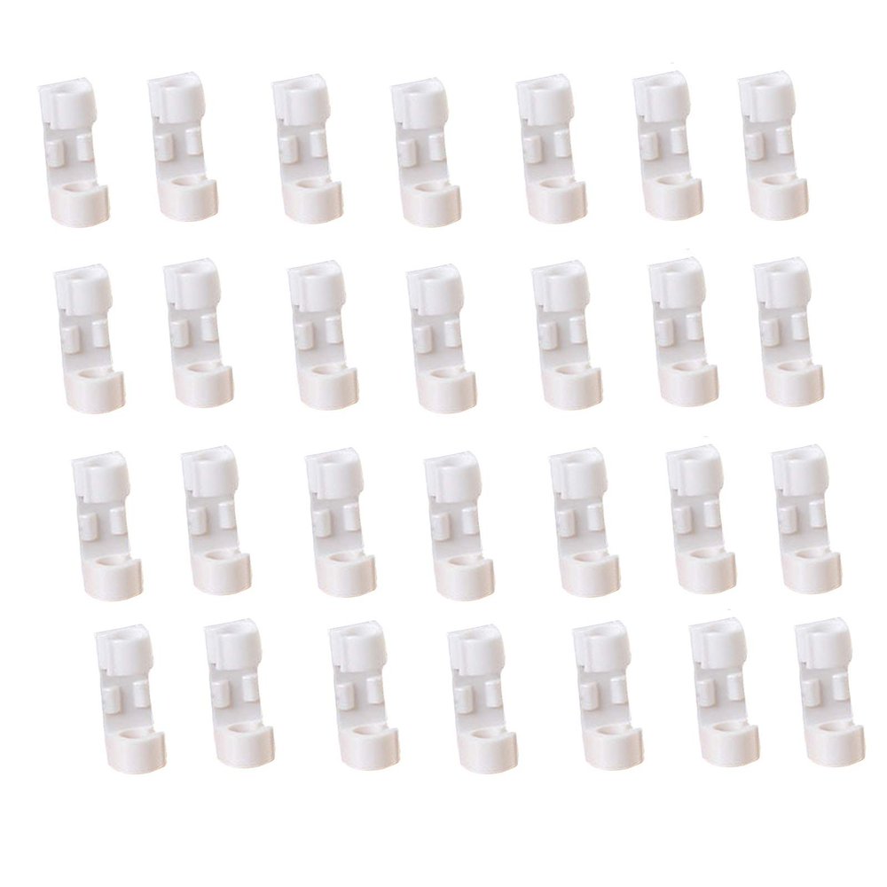 32PCS Cable Clips, Strong Self-Adhesive Cable Drop Wire Holder, Durable Mount-Round Plastic Cord Management Organiser Drop Wire Holder Cord Management (White)