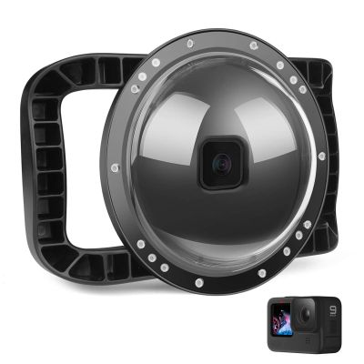 D&F Dome Port for GoPro Hero 13/12/Hero11/Hero 10/Hero 9 Black, Two Handles Dome Lens Builted-in 30m/98ft Waterproof Sealed Housing Case Diving Swimming Accessory