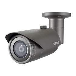 Hanwha Techwin QNO-6032R 2MP Network PoE / 12V DC,IR Bullet Camera with 6mm Lens, 30fps@All Resolutions (H.265/H.264),Multiple Streaming, Directional Detection, Motion Detection, Tampering