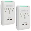 ECHOGEAR Outlet Extender Multiplug 2 Pack with 3 AC Outlets & 2 USB Ports  Low Profile Design Sits Just 1.1" from Wall - Protects Your Gear with 540 Joules of Surge Protection view 1