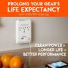 ECHOGEAR Outlet Extender Multiplug 2 Pack with 3 AC Outlets & 2 USB Ports  Low Profile Design Sits Just 1.1" from Wall - Protects Your Gear with 540 Joules of Surge Protection view 4