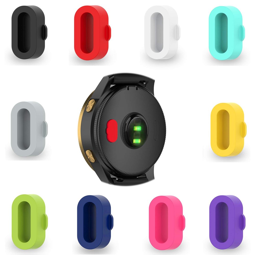 TOKERSE 10 Pack Dust Plug Compatible with Garmin Fenix 8 7 7S 7X 6 6S 6X Pro 5 5S 5X Plus/Vivoactive 3/4/Venu Sq/Forerunner 245/935 Silicone Charger Port Protector Anti Dust Plugs Cover - Multicolor