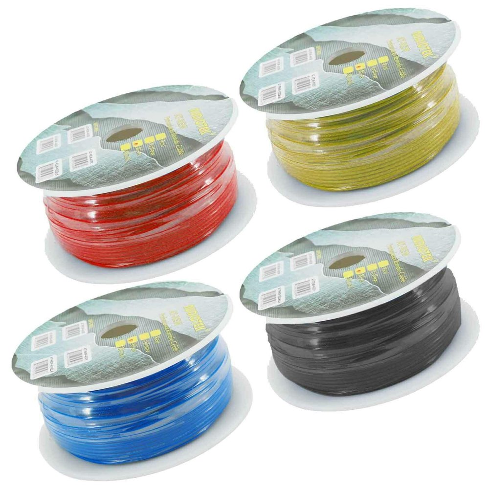 Audiotek AT-REW-400B Premium 400 Feet Power Cable Car Audio Remote Electronic Wire for Professional Speaker Applications - Pack of 4 Rolls - Yellow, Blue, RED, Black