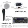1000 Watts 2 Room Bluetooth Home Amplifier and Receiver with USB and SD Reader, (Qty 6) 6.5 Flush Mount in-Wall/in-Ceiling Stereo Speakers, Handheld Microphone with 10 Ft Cable view 4