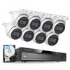 Amcrest 4K Security Camera System w/ 4K 8CH PoE NVR, (8) x 4K (8-Megapixel) IP67 Weatherproof Metal Turret Dome POE IP Cameras (3840x2160), Pre-Installed 2TB HDD, NV4108E-IP8M-T2599EW8-2TB (White) view 1