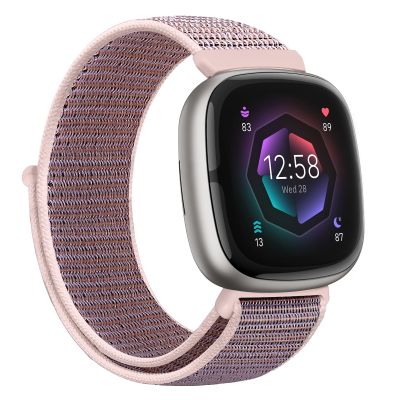 AVOD Nylon Bands Compatible with Fitbit Versa 4/Sense 2/Versa 3/Fitbit Sense, Soft Breathable Sport Adjustable Replacement Strap Women Man Wristband Accessories