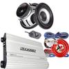 Audiobank P5000.1D 5000 Watts Monoblock 2/4 Ohm Stable, Class A/B Car Audio Amplifier+ 2X Soundxtreme ST-1252 12" 2600 Watts Car Audio Subwoofer + 4 Gauge Amplifier Installation Kit view 1