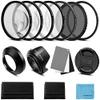 62mm Lens Filter Accessories Kit:UV CPL Adjustable ND Filter(ND2-ND400),Macro Close up Filter Set(+1,+2,+4,+10),Lens Hood,3 in 1 Grey Card for Canon Nikon Sony Pentax Olympus Fuji DSRL Camera view 1