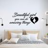 Beautiful Girl You Can Do Amazing Things Inspirational Motivation Quote Vinyl Wall Art Wall Sticker Wall Decal Decoration For Home Room Kids Room Nursery Room Girls Boys Dcor Design Size (40x40 inch) view 2