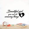 Beautiful Girl You Can Do Amazing Things Inspirational Motivation Quote Vinyl Wall Art Wall Sticker Wall Decal Decoration For Home Room Kids Room Nursery Room Girls Boys Dcor Design Size (30x30 inch) view 1