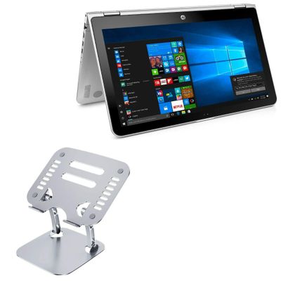 BoxWave Stand and Mount Compatible with HP Pavilion x360 Convertible 2-in-1 (15.6 in) - Executive VersaView Laptop Stand, Ergonomic Adjustable Viewing Angle Metallic Riser - Metallic Silver