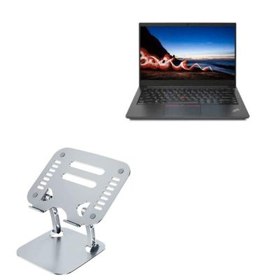 BoxWave Stand and Mount Compatible with Lenovo ThinkPad E14 Gen 2 (14 in) - Executive VersaView Laptop Stand, Ergonomic Adjustable Viewing Angle Metallic Riser - Metallic Silver